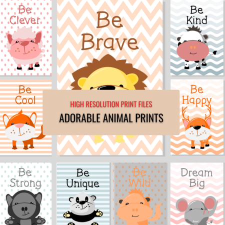 Adorable Animal Prints for Nursery – Instant Downloadable Wall Art for Kids