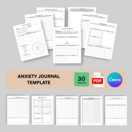 Anxiety Journal Canva Template
