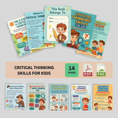Critical Thinking Skills for Kids | Fun Problem-Solving & Creativity Workbook Ages 5-10 | Interactive Educational Bundle for Home & Classroom