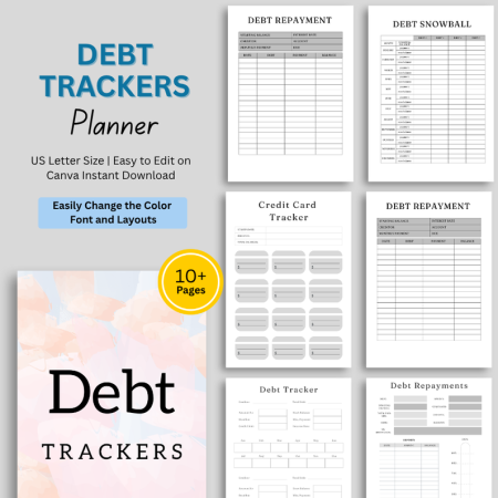 Debt Trackers Editable Planner