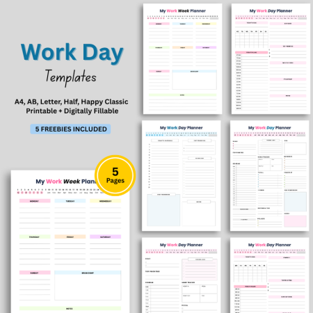 Editable Daily Planner Work Day
