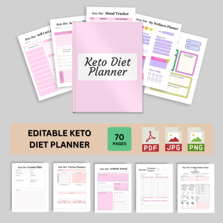Editable Keto Diet Planner for Canva