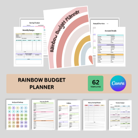 Editable Rainbow Budget Planner