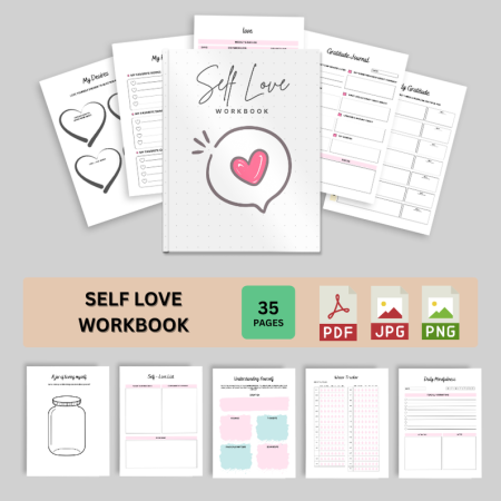 Editable Self Love Workbook Canva