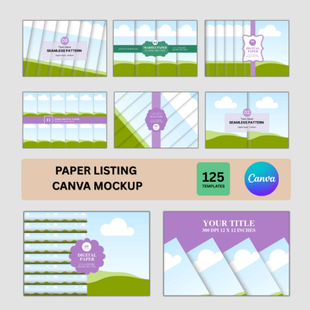 Etsy Digital Paper Listing Canva Mockup