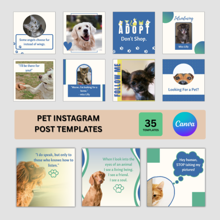Pet Instagram Post Templates Canva