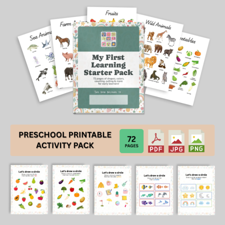 Preschool Printable Activity Pack | Engaging Worksheets for Early Learning & Motor Skills | Fun Educational Printable for Ages 3-5