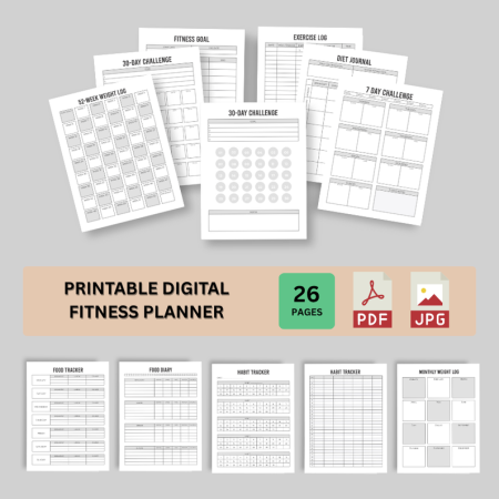 Printable Digital Fitness Planner