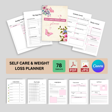Self Care & Weight Loss Planner Canva